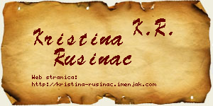 Kristina Rusinac vizit kartica